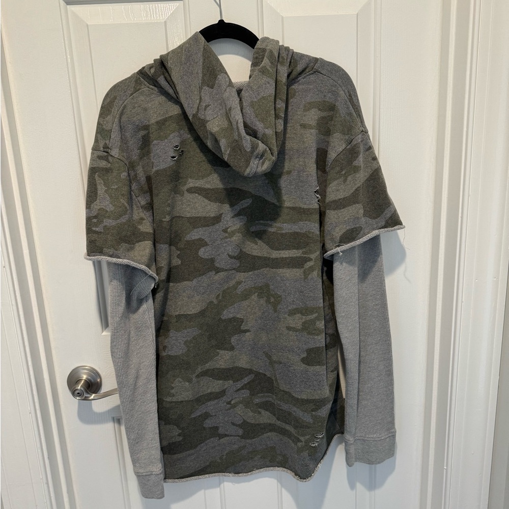 Mens NOVA Industries Camo Distressed Hoodie Size XL - Picture 4 of 13